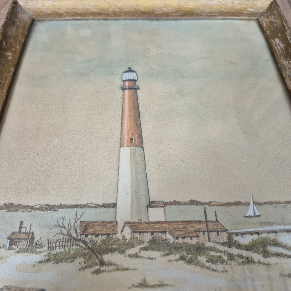 Vintage Lighthouse Artwork In Frame - Picture 3 of 8